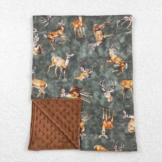 RTSNO MOQ ETA 5-7DAYS ARRIVED BL0168 Elk brown green baby blanket