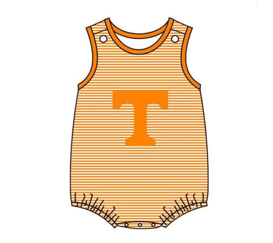 custom moq 5 eta 6-7weeks Summer orange striped boys romper