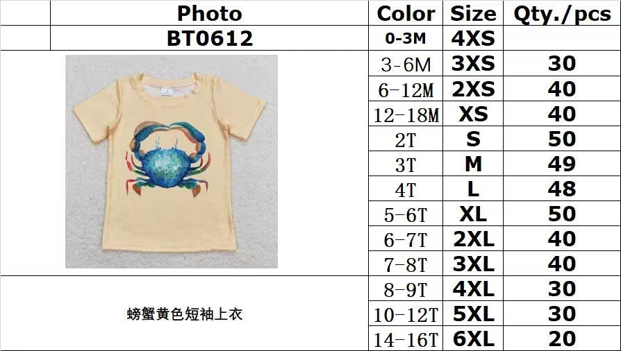 BT0612 Crab yellow short-sleeved top