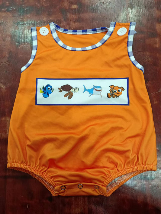 custom moq 5 eta 4-6weeks mix size baby boys clothes orange vest summer Romper