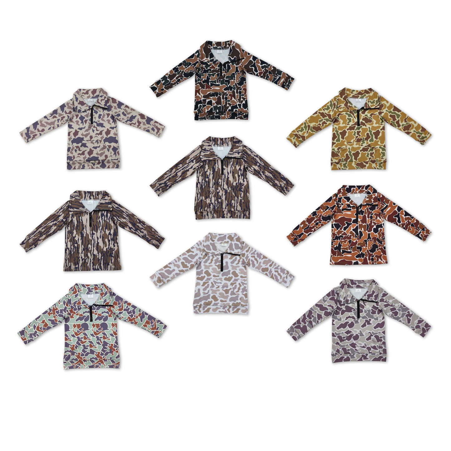 RTS NO MOQ Baby kid Camouflage pullover long sleeve top