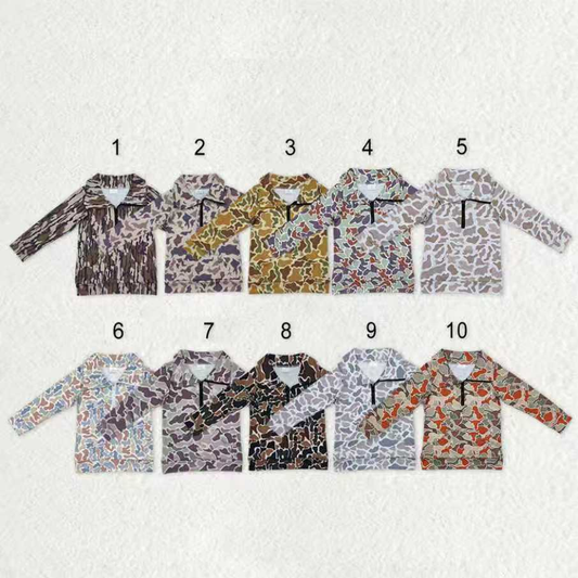 RTS NO MOQ Sibling Baby kid Camouflage pullover long sleeve tops