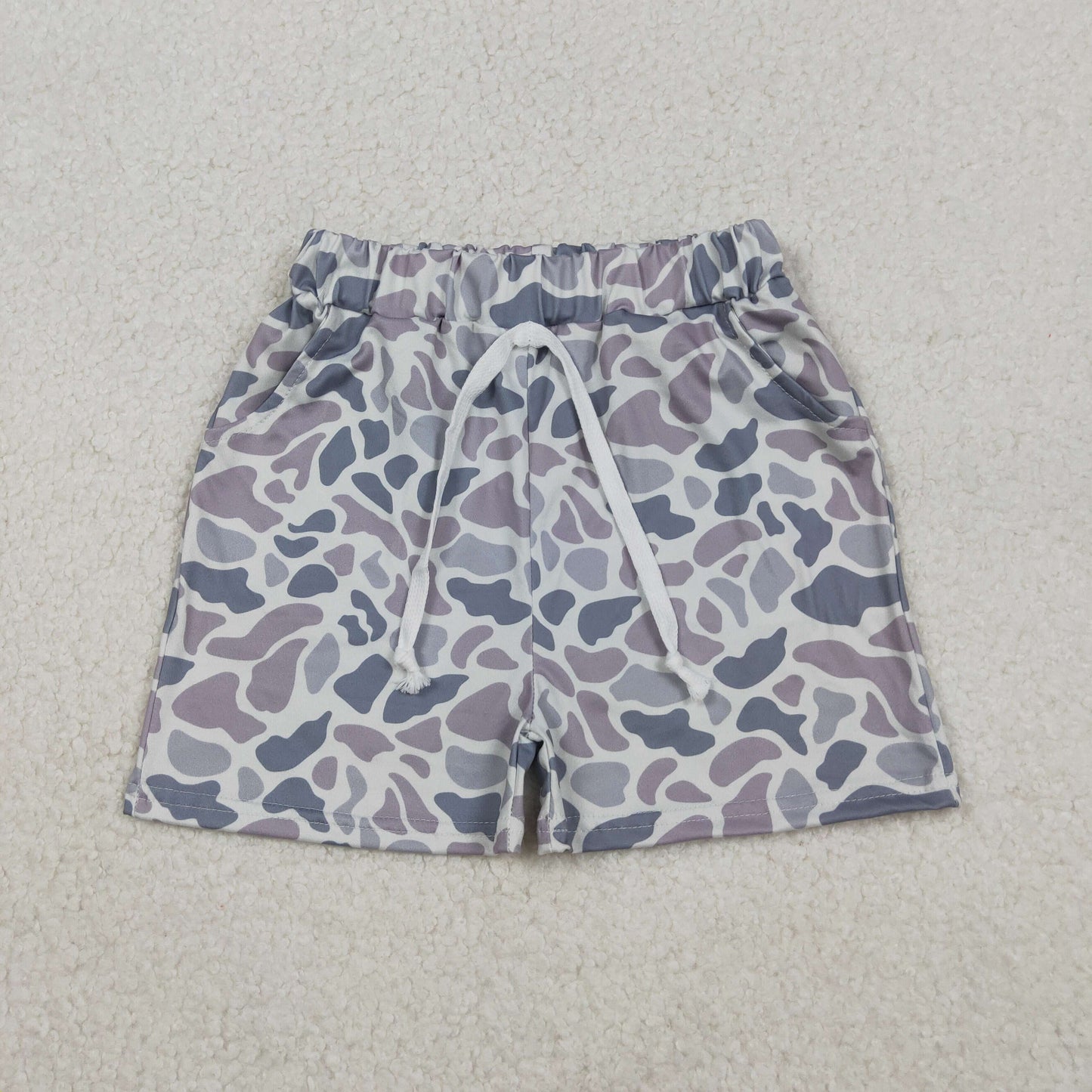RTS NO MOQ（In Stock) SS0140-2 Camouflage Light Grey Pocket Shorts