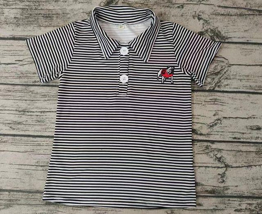 custom eta 6-8weeks moq 3 Baby boys clothes team striped summer tshirt