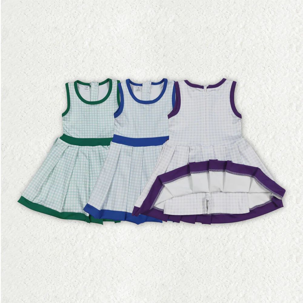 RTS NO MOQ Sibling baby girl clothes solid color skirt yoga dresses 3