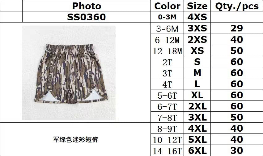 rts no moq SS0360 Military green camouflage shorts