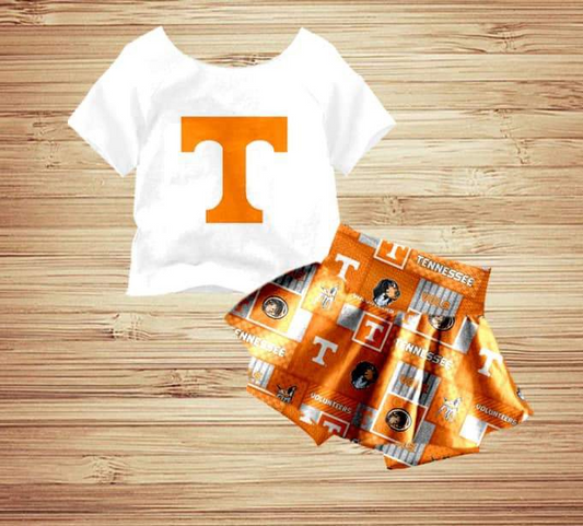 baby girls clothes team T toddler orange short sleeve boxer briefs summer outfit