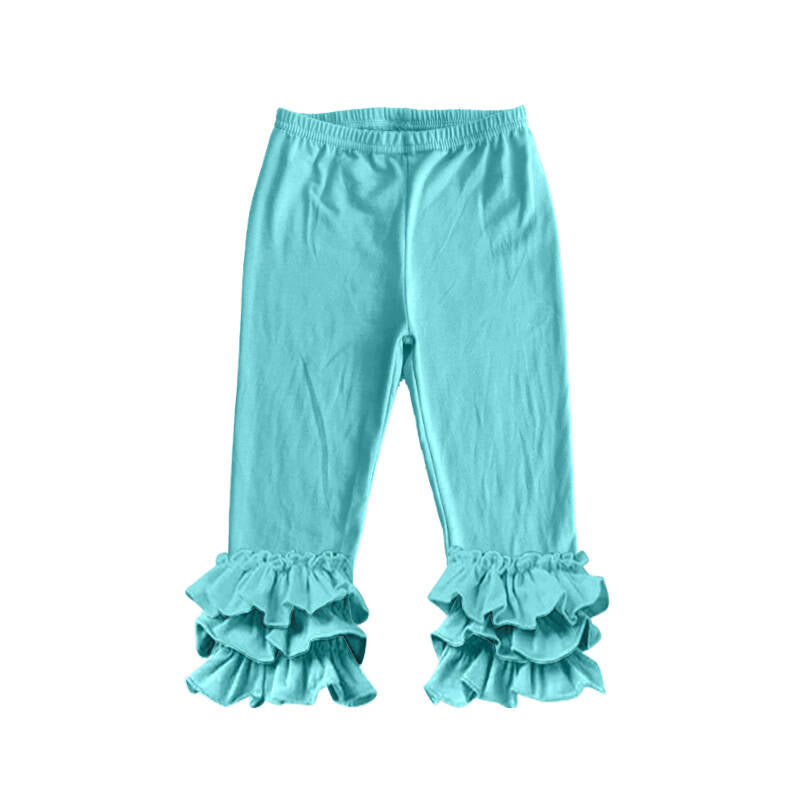 Deadline: February 8th Solid color pleated trousers blue ruffle pants