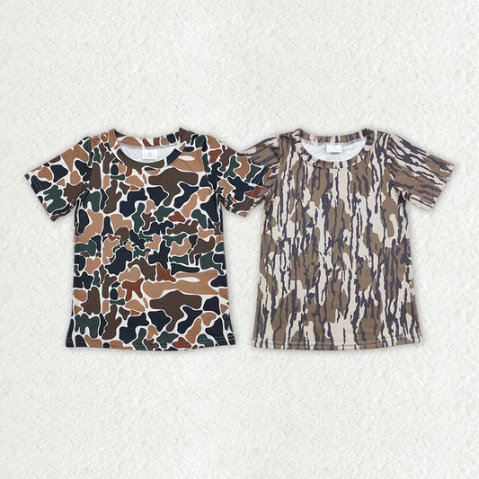 RTS NO MOQ Baby Boys Camouflage Print Short Sleeve Top