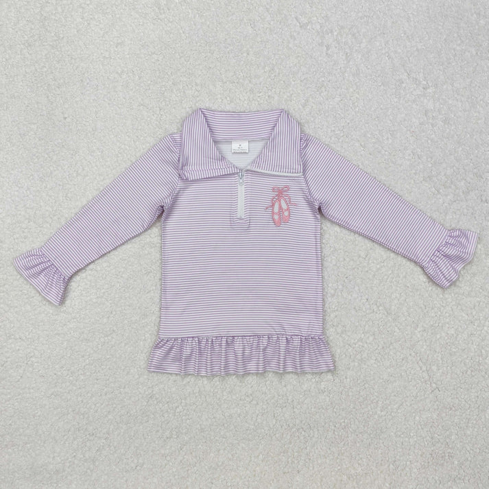 RTS NO MOQ Sibling Baby Girls clothes embroidery Zipper Stand Collar Pullover Long Sleeve Tops