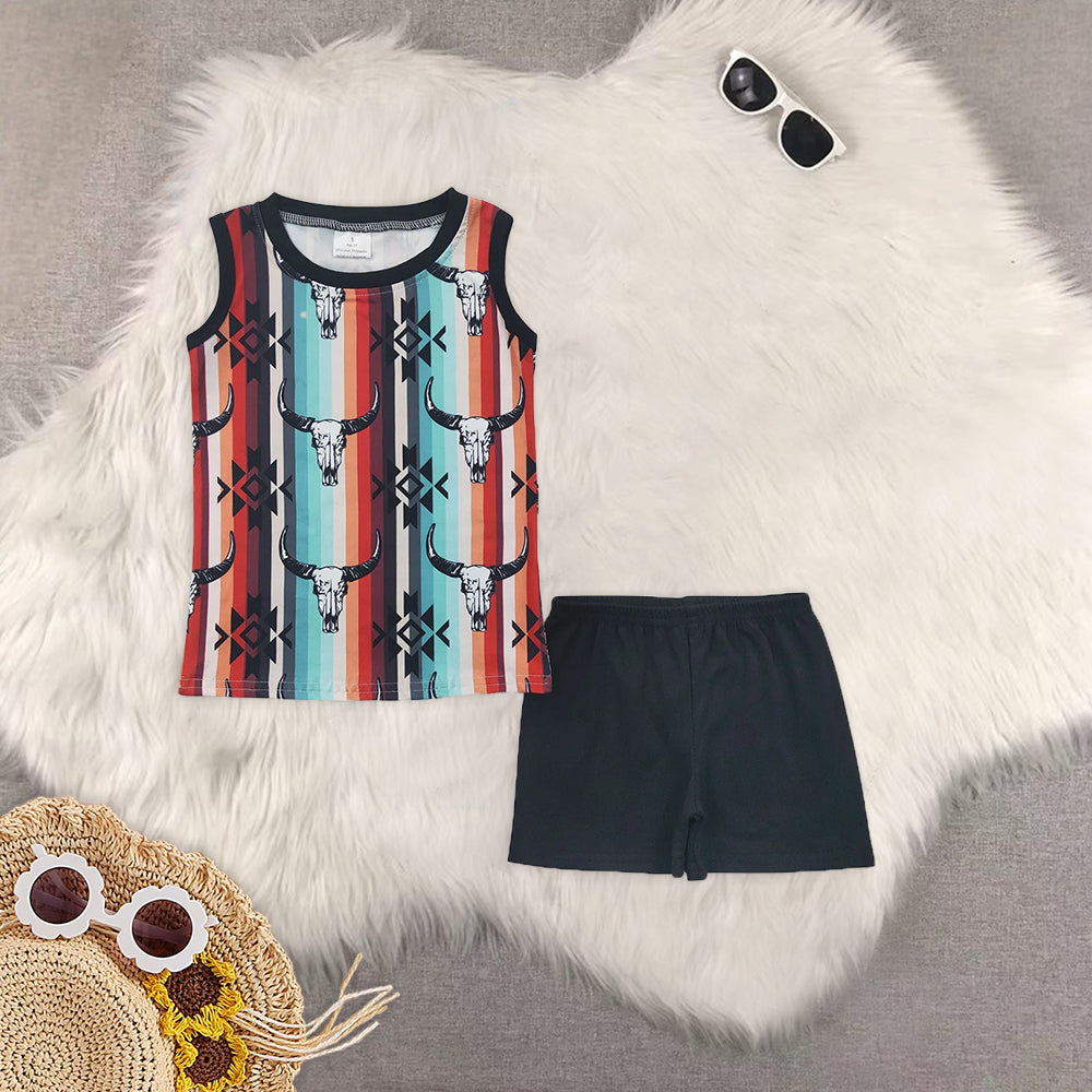 RTS NO MOQ Baby boy clothes Short Sleeve shorts Suit