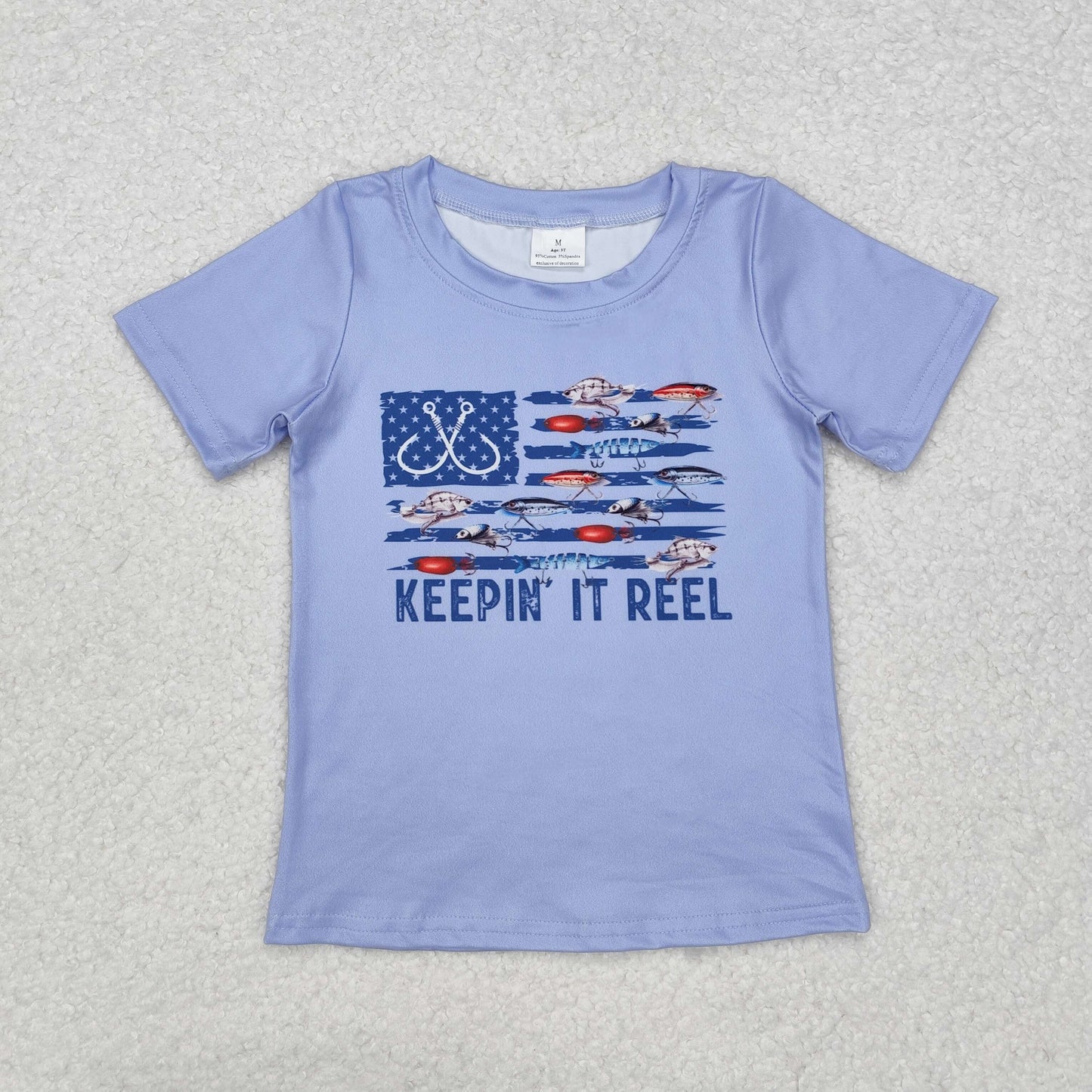 RTS NO MOQ ETA 5/7days arrived BT0873 keepin' it reel fishing short-sleeved top