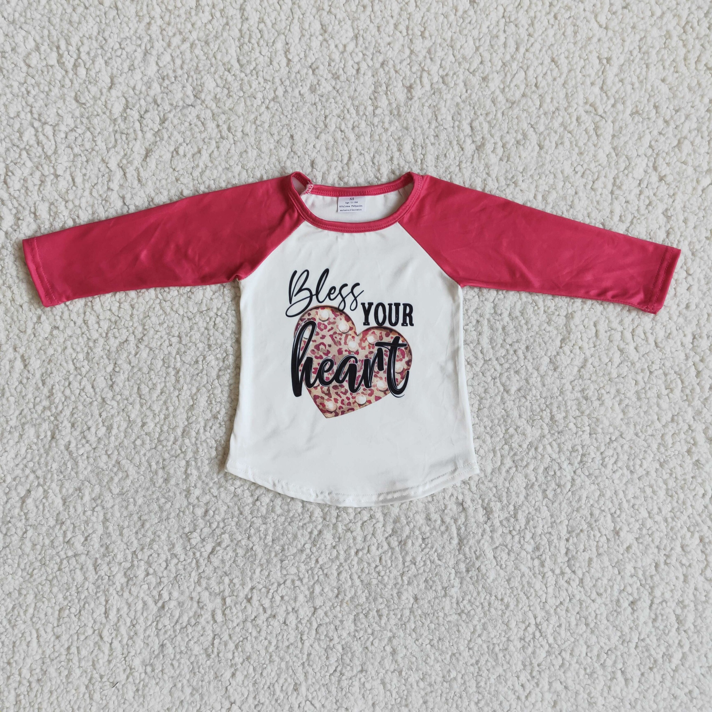 RTS NO MOQ Adults women and Baby Girls Valentine Heart Long Sleeve Top