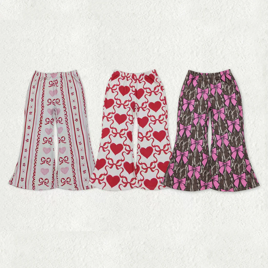 RTS NO MOQ Sibling Baby girl clothes Summer valentine love bow long pants