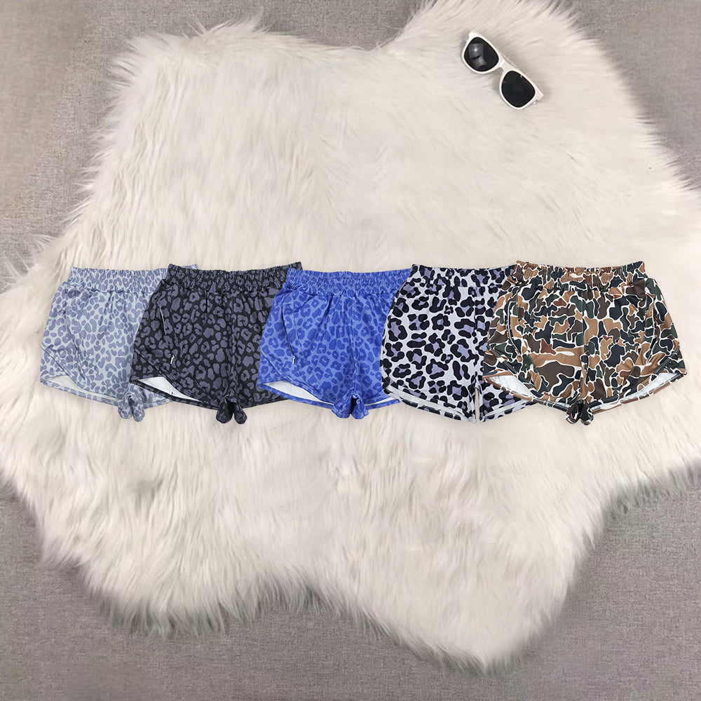 RTS NO MOQ Sibling Adult Girls Camouflage Sports summer yoga Shorts