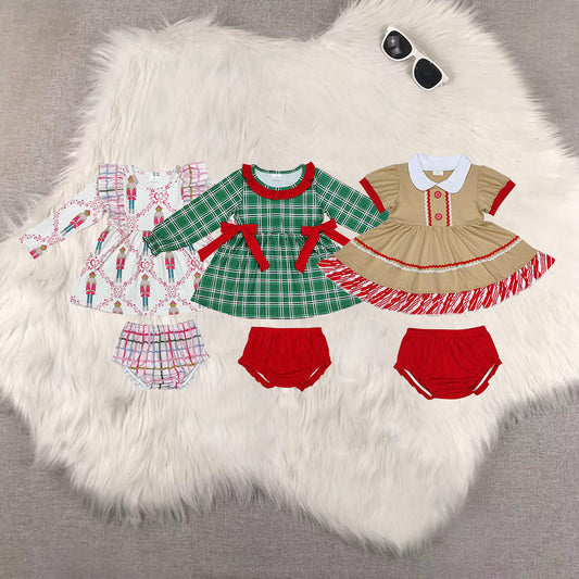 RTS NO MOQ sibling baby girls clothes summer short-sleeved briefs sets