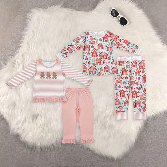 RTS NO MOQ Sibling Baby Girls boys Christmas Long Sleeve Pants Set