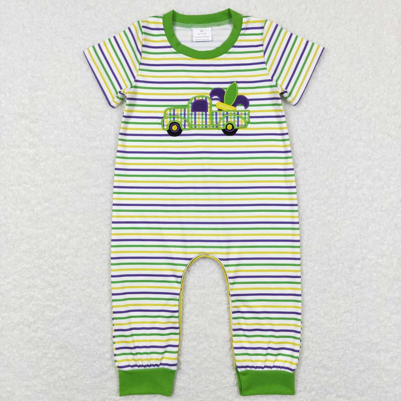 RTS NO MOQ Baby boy clothes mardi gras long sleeve & Shorts Sleeve Romper Mixed Sizes