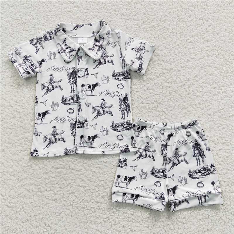 RTS NO MOQ Baby boy clothes Short Sleeve shorts Suit