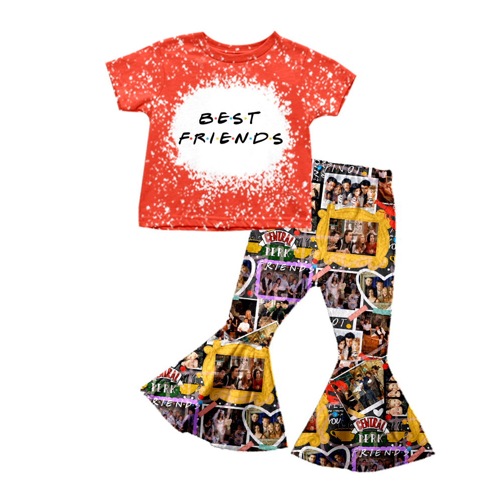 5.2custom each style moq 5eta 4-5week Sibling Sister photo prints orange-red girls outfits set and baby romper match family design