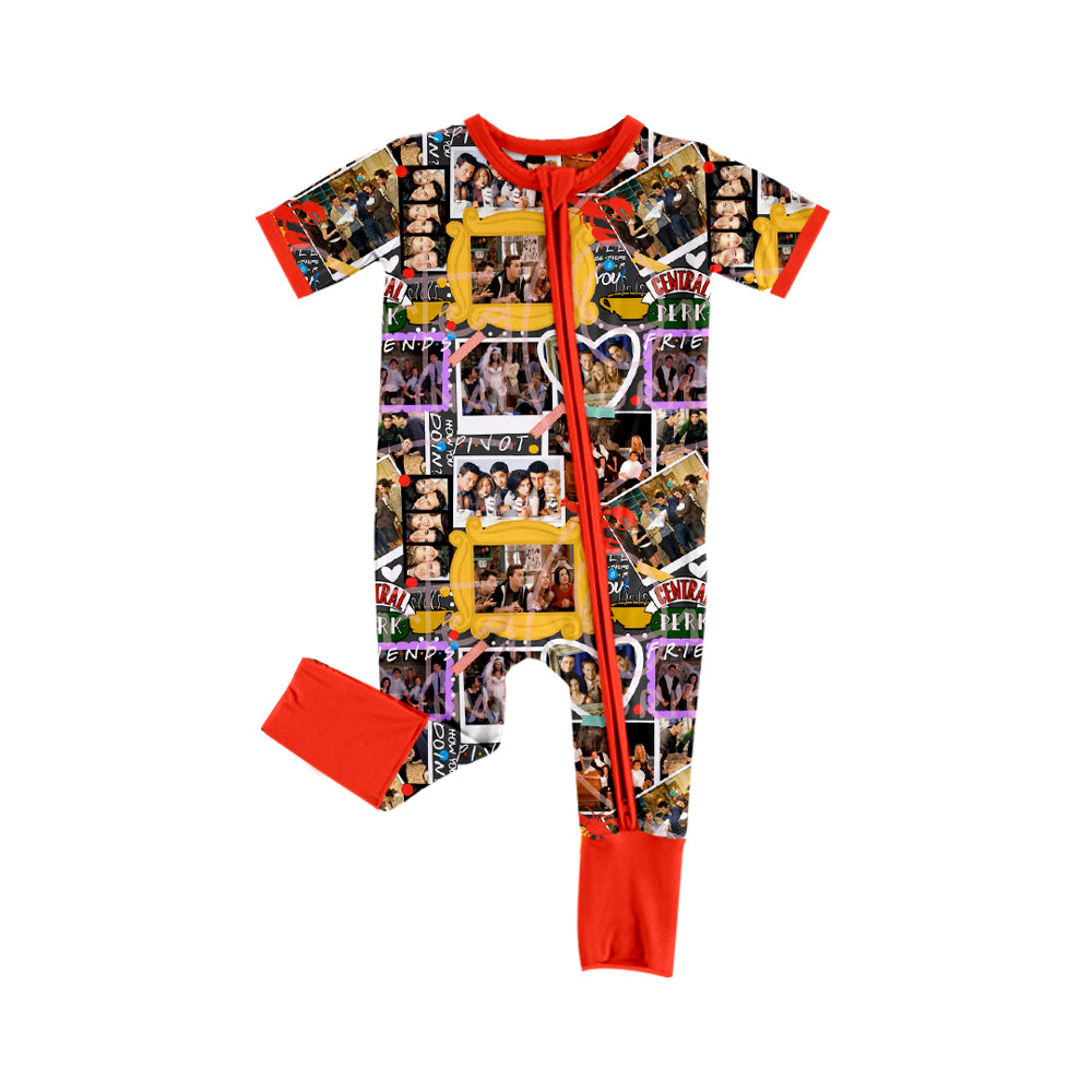 5.2custom each style moq 5eta 4-5week Sibling Sister photo prints orange-red girls outfits set and baby romper match family design