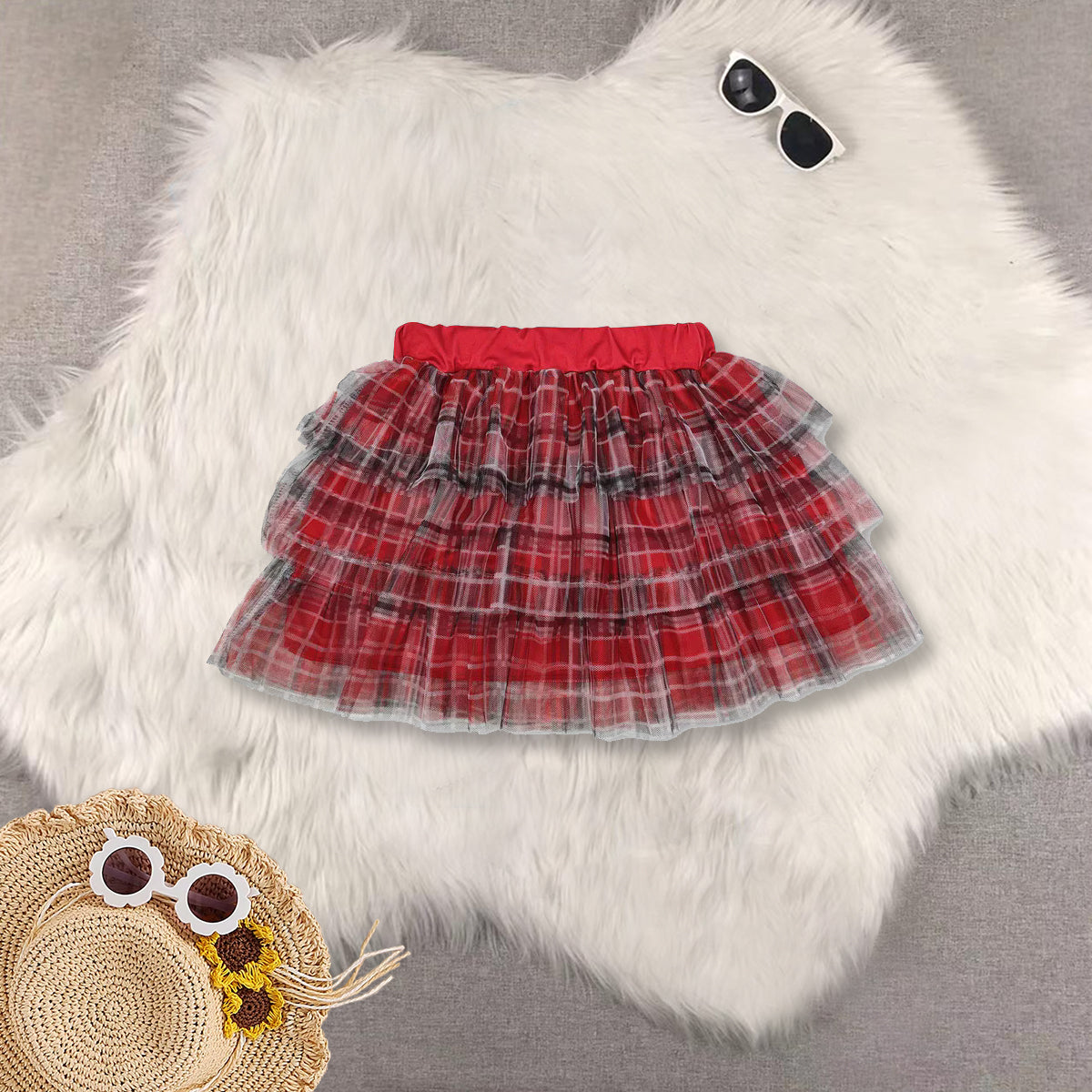 RTS NO MOQ Sibling baby girls clothes red short sleeve short skirts sets and Top and skirts