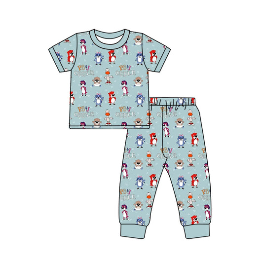 Custom moq 3 eta 7/8week moq 5 eta /4/5week cartoon Short Sleeve Pants Set