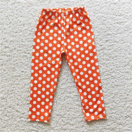 RTS SALES NO MOQ G2-8*. Polka dot orange straight trousers