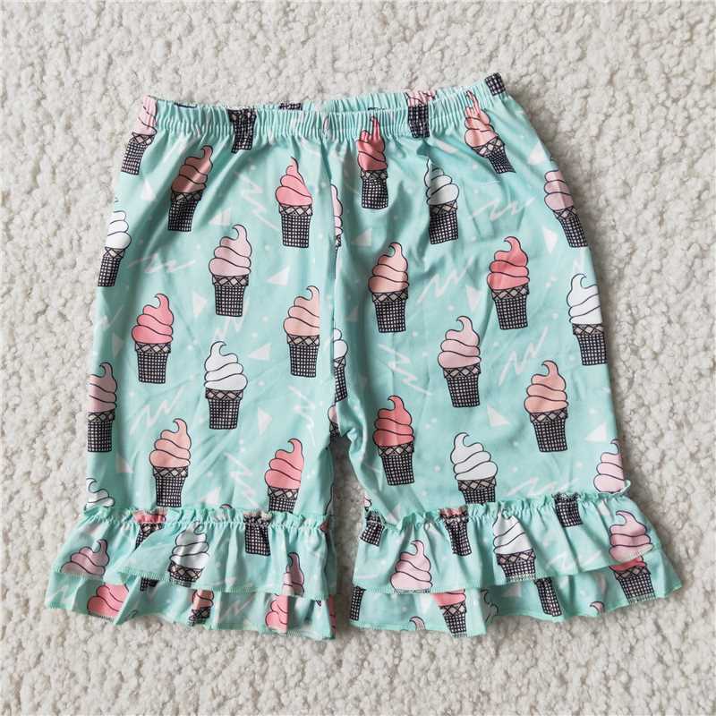 G2-8* Checkered paper cup colorful ice cream shorts