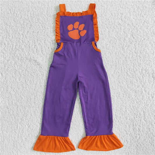 E4-3 Purple Hand Print Overalls