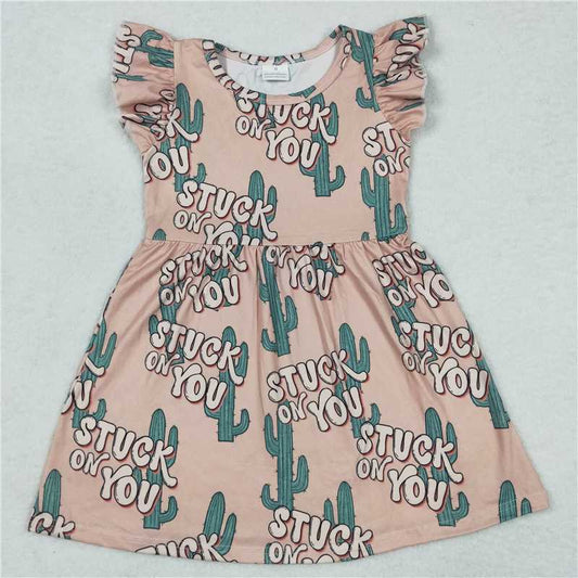 STUCK cactus light pink flying sleeve dress STUCK仙人掌淡粉色飞袖裙