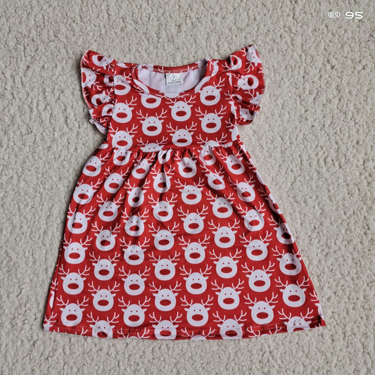 White dumpling red flying sleeve dress 白色团子红色飞袖裙