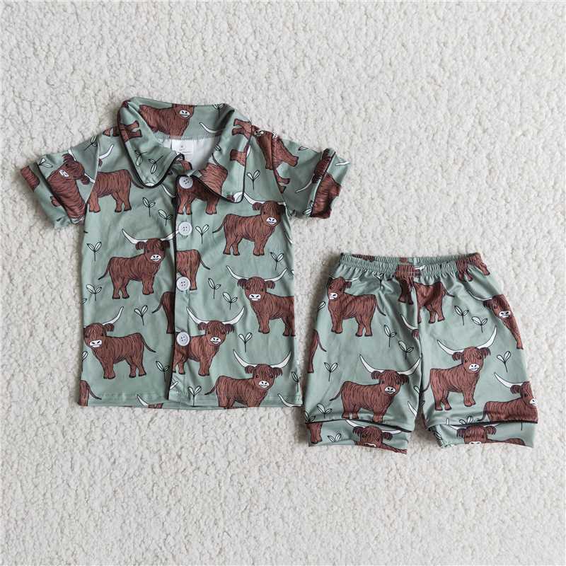 RTS NO MOQ Baby boy clothes Short Sleeve shorts Suit