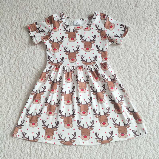 G3-23*\ Deer head red dot short-sleeved skirt