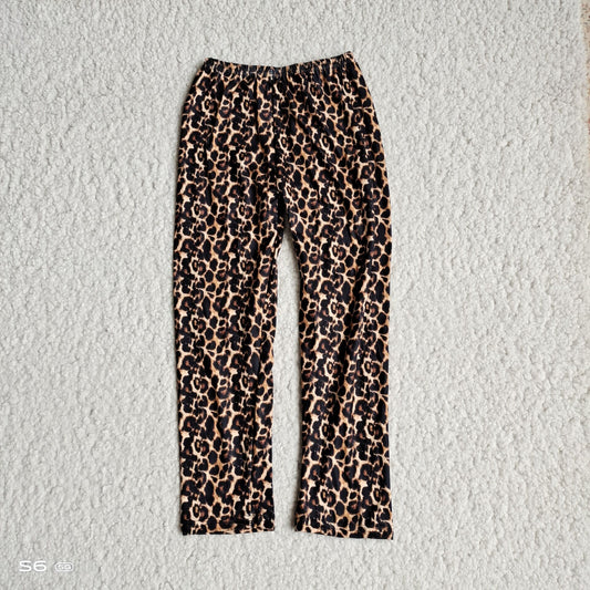 RTS SALES NO MOQ G5-4-6*''; Leopard print black trousers