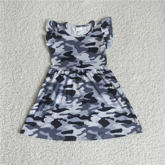 G5-14-3..; Gray-blue camouflage flying sleeves dress