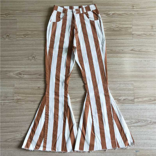 P0010 Adult Red and White Striped Denim Trousers