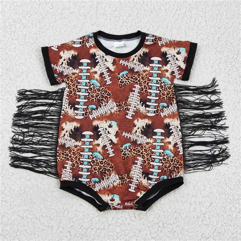 RTS NO MOQ Baby fringe short romper: animal print style & Valentine's Day heart print style