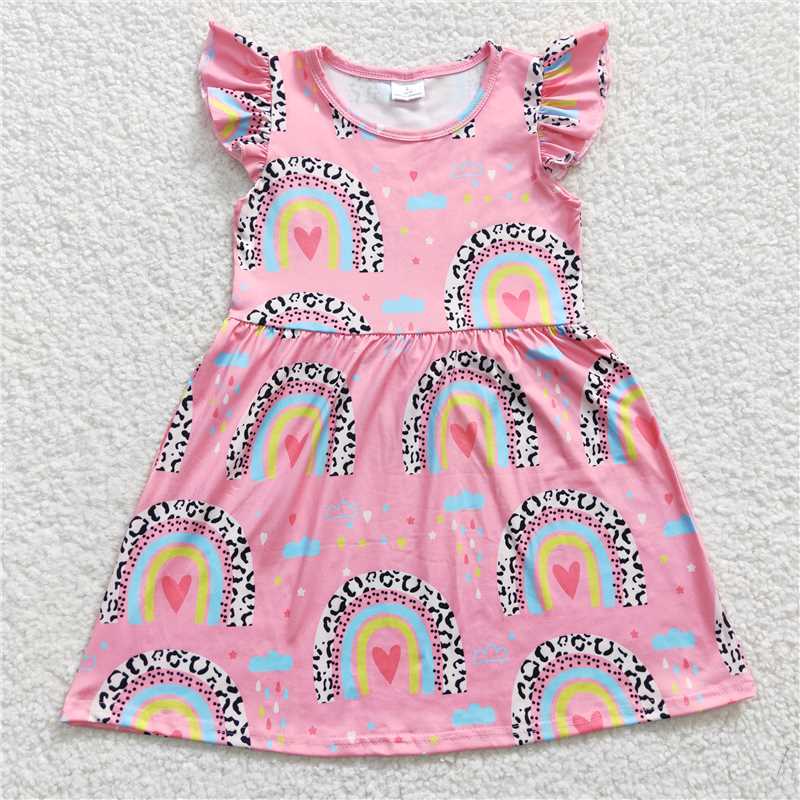 RTS NO MOQ Baby Girl Clothes Valentine Short-sleeved dress