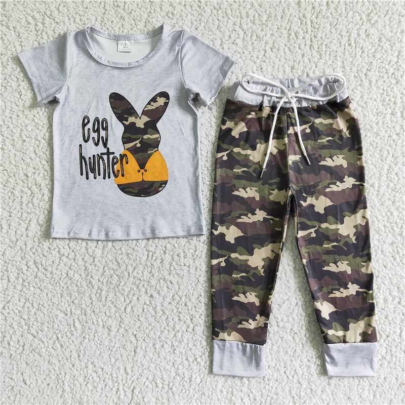 B16-23 egg hunter rabbit short sleeve camouflage trousers suit