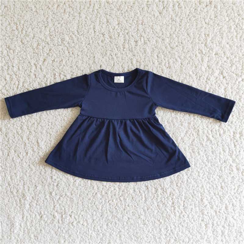 RTS SALES NO MOQ G2-16-7'; Navy blue long-sleeved top