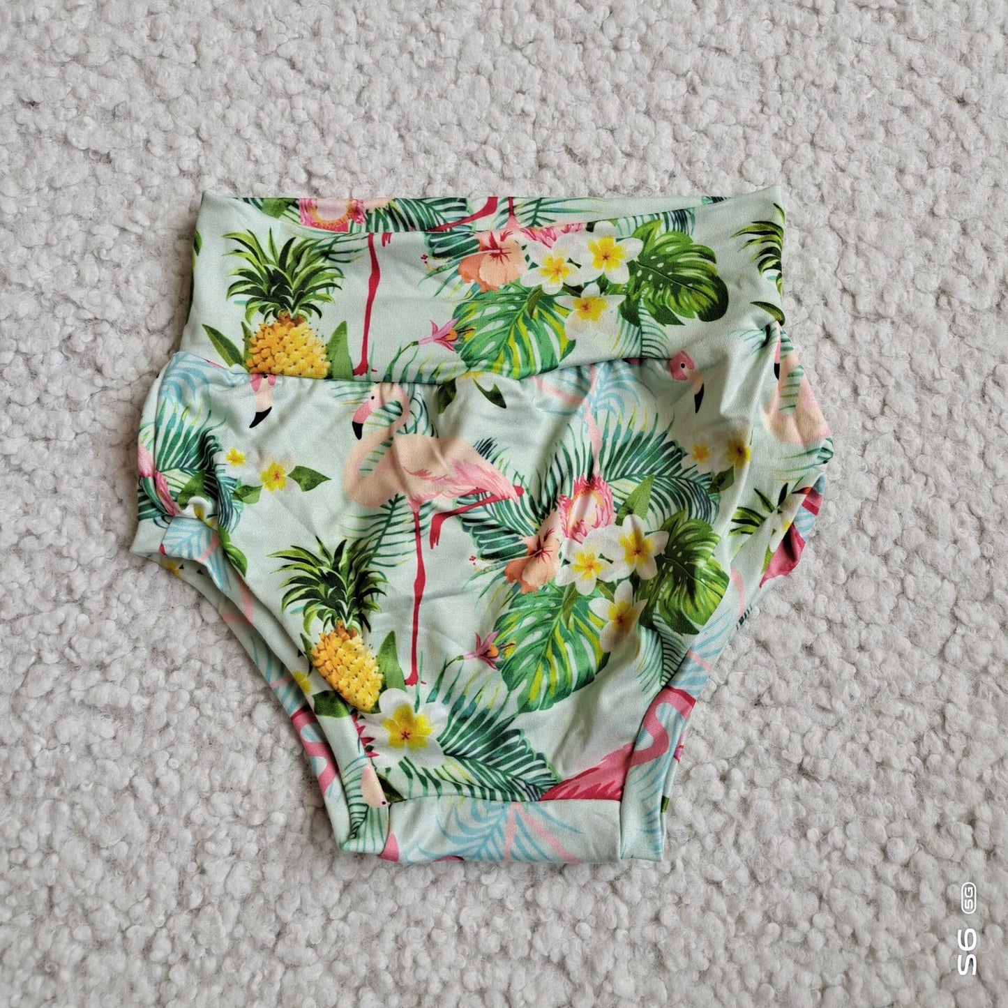 G2-4-4*[ Pink Crane Green Leaf Pineapple Thong