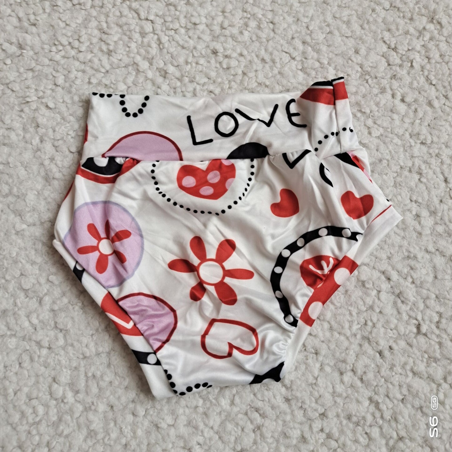 G2-12-3.' Valentine's Day Red Flower Love Heart Thong