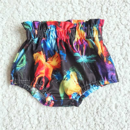 G4-20-6**. Colored horse oil painting black thong