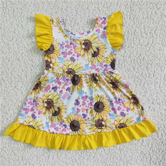 GSD0071 Girl Mickey Sunflower Sunflower Flying Sleeve Skirt