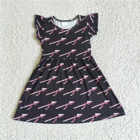 G4-17-5,*. Red arrow black flying sleeves dress