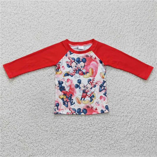 BT0157 Boys LOVE Mickey heart long-sleeved top