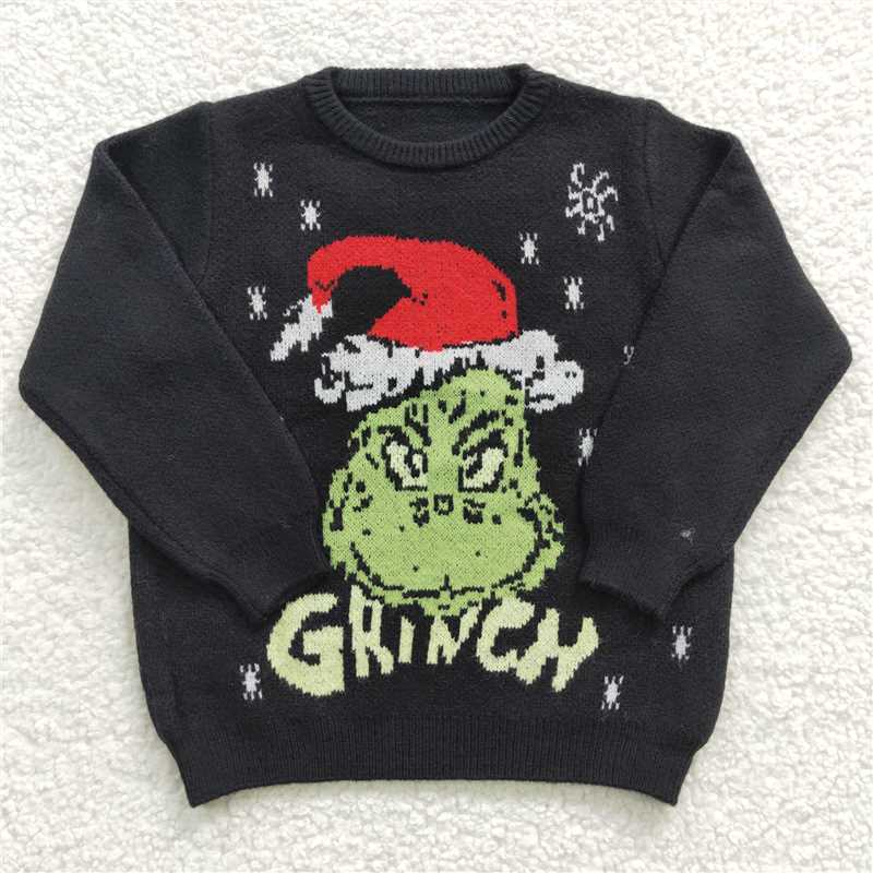 RTS NO MOQ Christmas clothes grinch sweater grinch Black green match