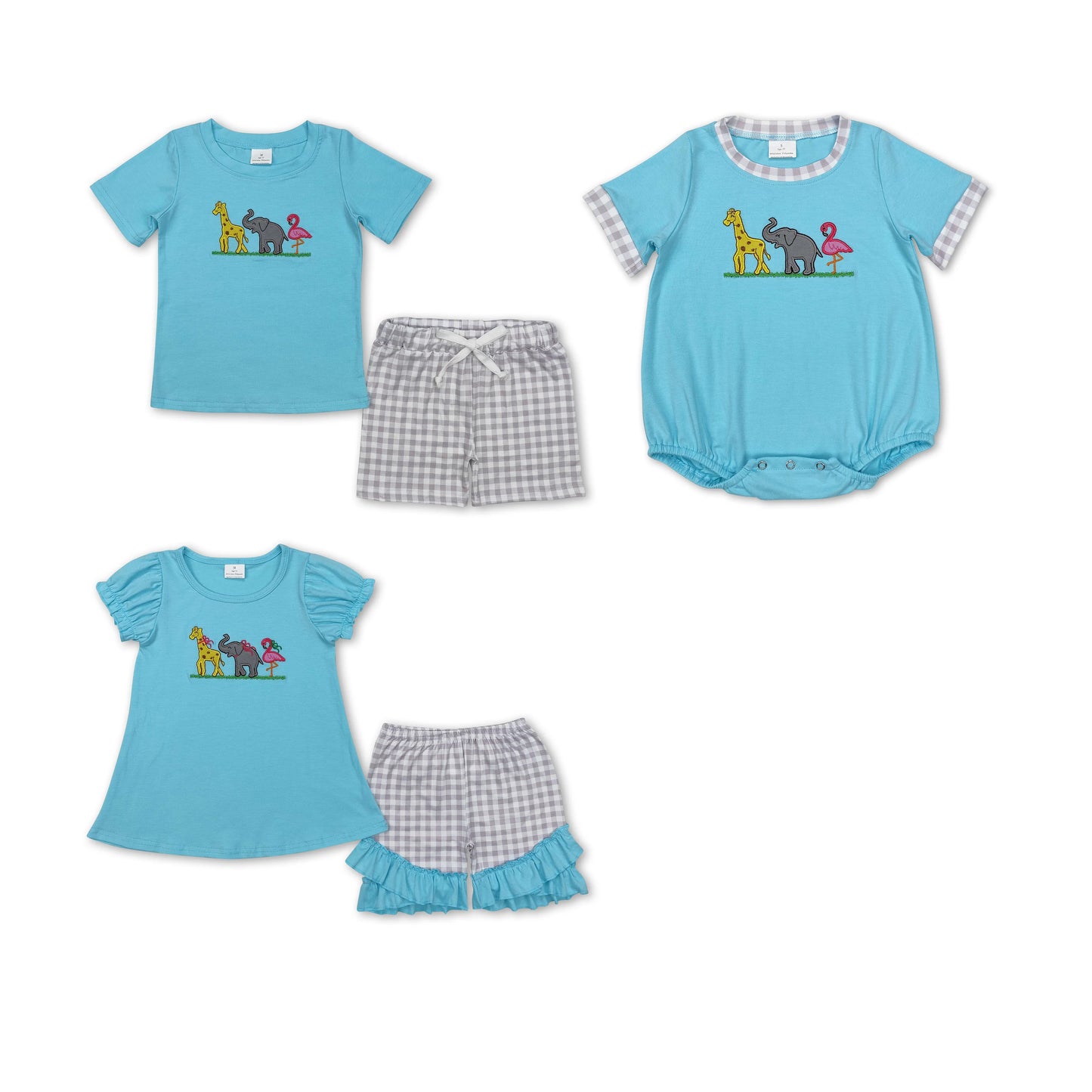 RTS NO MOQ baby boy and girls clothes embroidery Rompers Clothes Sets