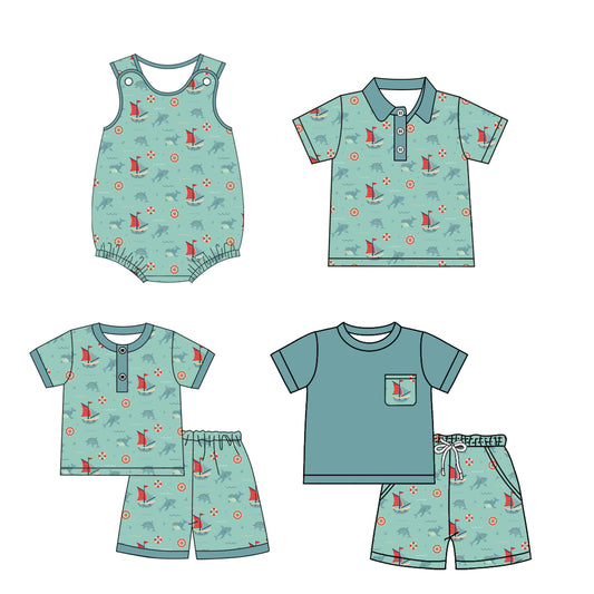 1.23 custom each style moq 5eta 4-6week Sibling Sister baby girl sets 1 and sets 2 and boy rompers and top match family design